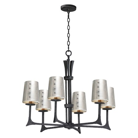 Maxim Anvil 6-Light Pendant W/Shades 30305NI/SHD308GV